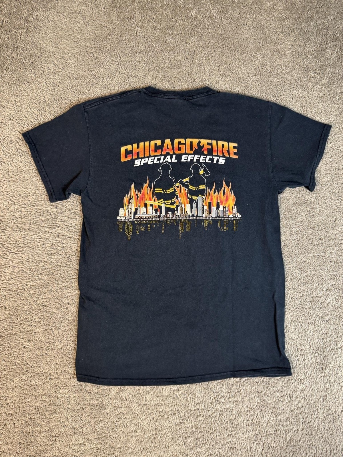 Chicago Fire Film Crew Shirt Mens M Black Special Effects Fx Short Sleeve